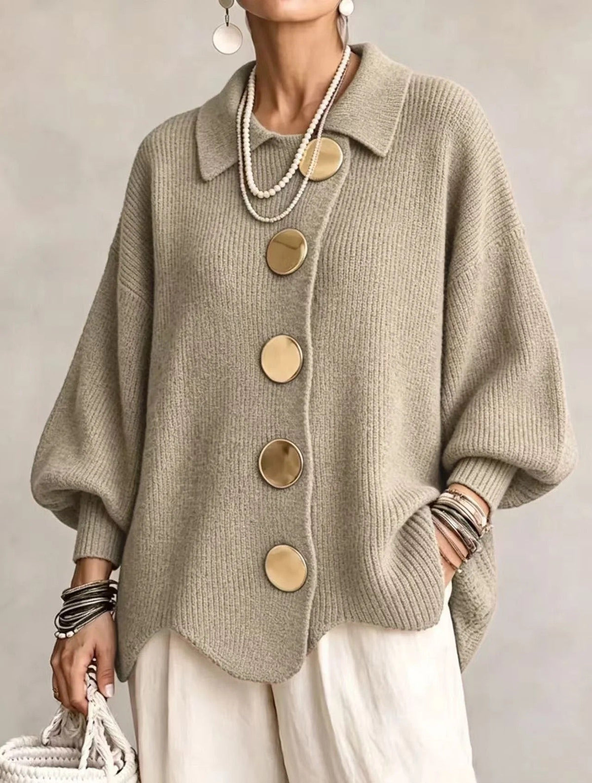 Annabel | The Gold Button Cardigan