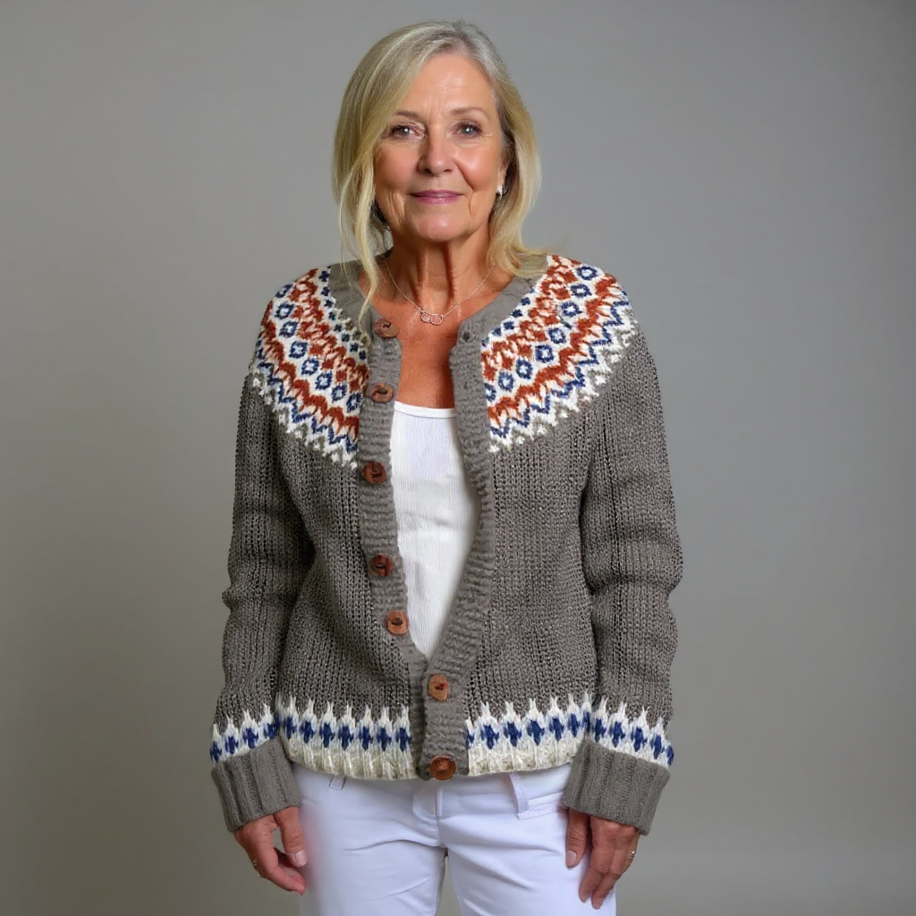 Sabrina | Nordic Pattern Knit Cardigan