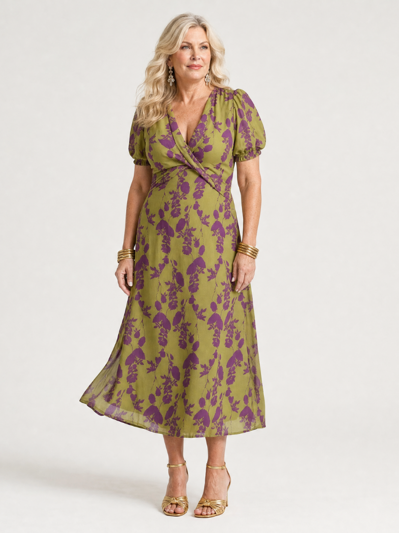 Emma | Floral Wrap Midi Dress
