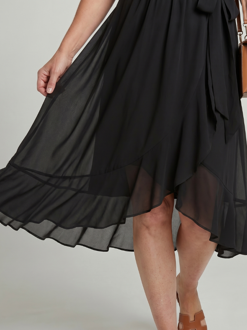 Keziah | Flutter Sleeve Wrap Midi Dress