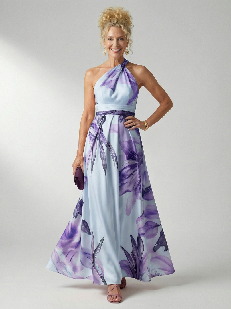 Amiel | Halter Floral Maxi Dress