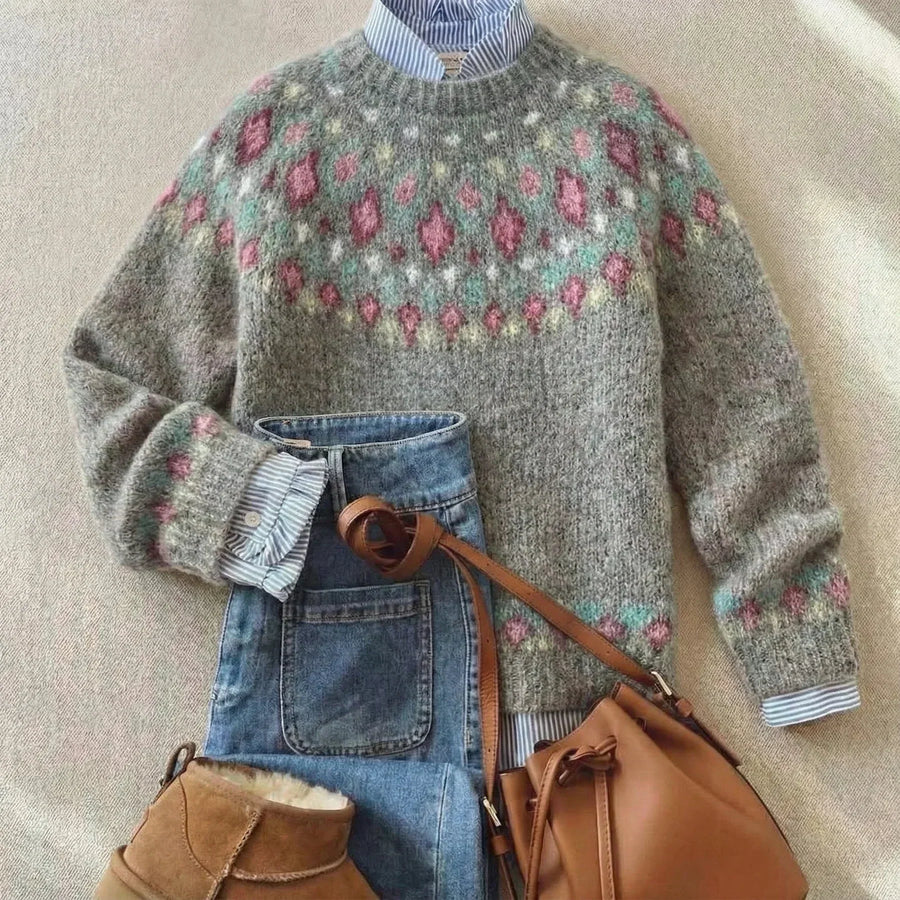 Hope | Soft Gray Nordic Knit Sweater