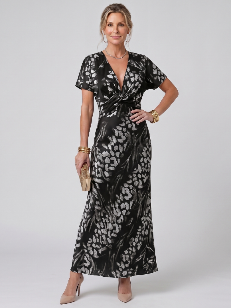 Astra | Twist Front Abstract Print Dress