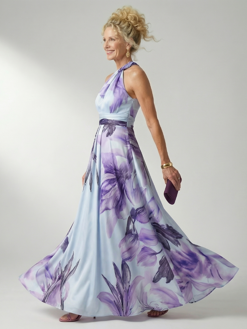 Amiel | Halter Floral Maxi Dress