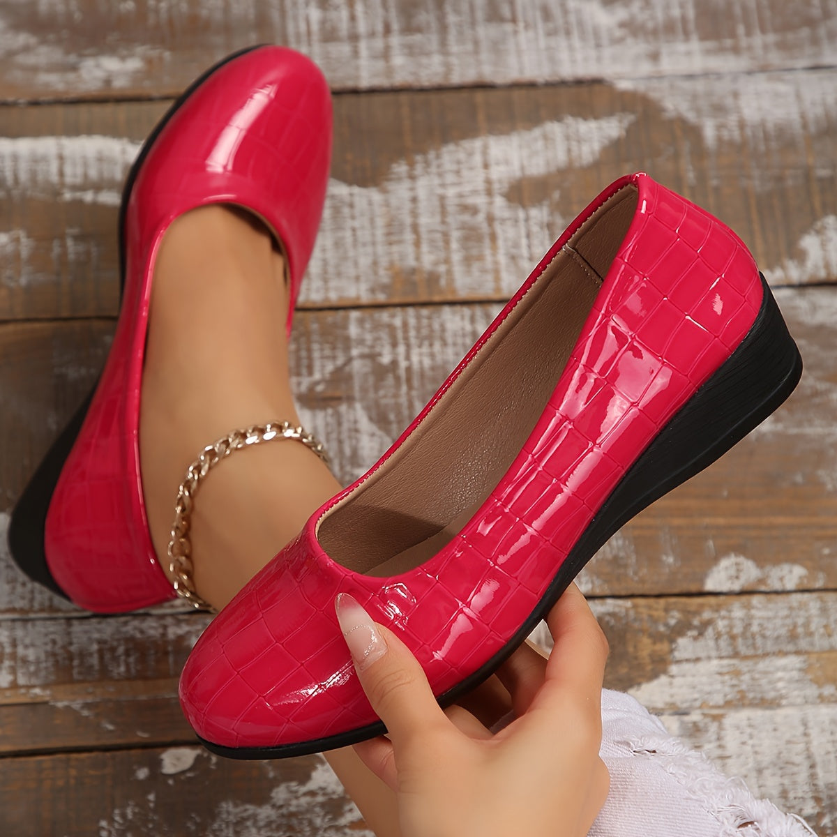 Philippa™ | Glossy Low-Wedge Pumps