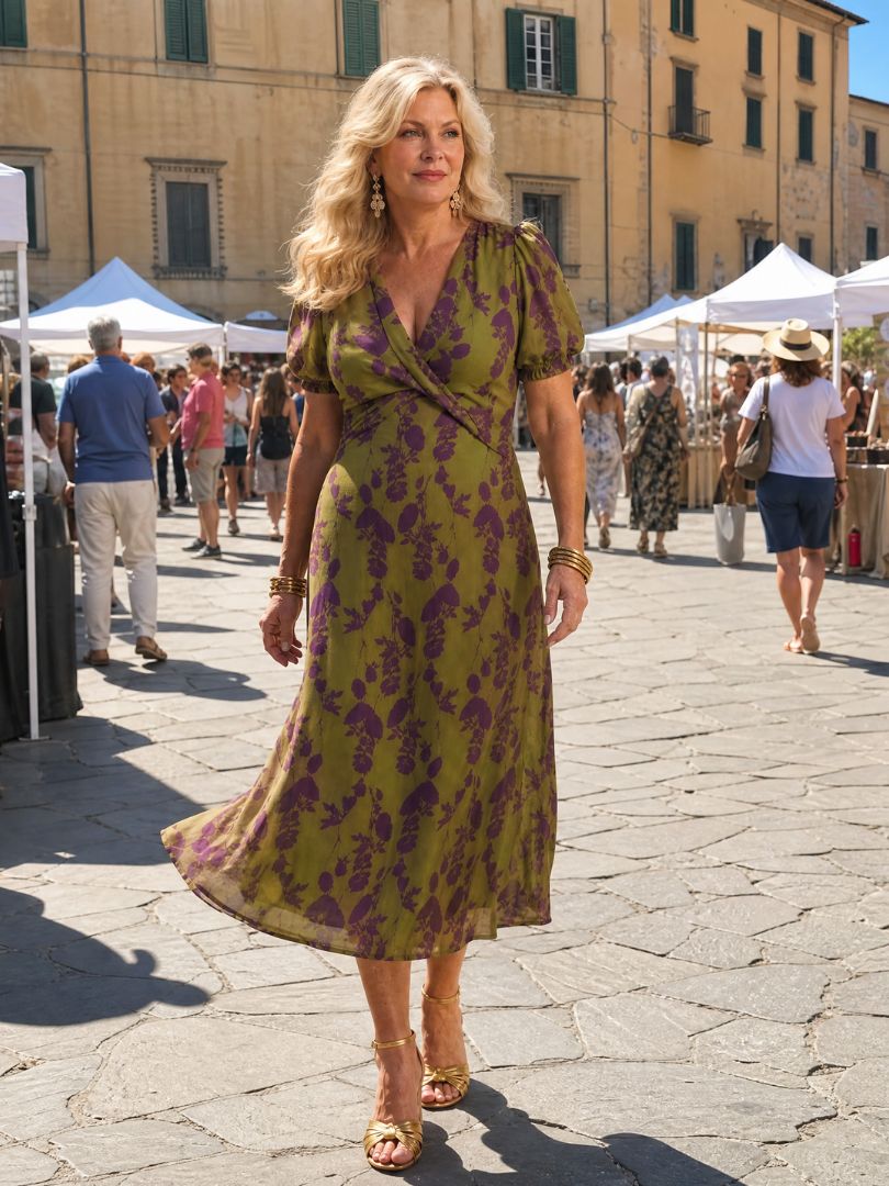 Emma | Floral Wrap Midi Dress
