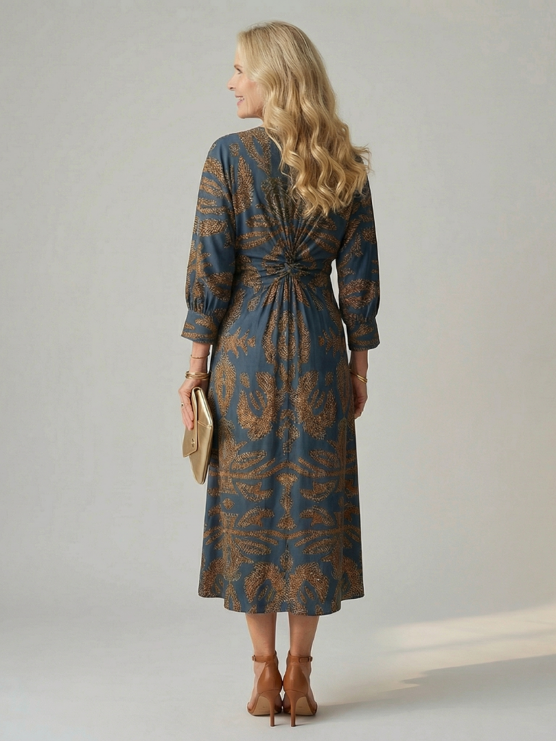 Lune | Patterned Wrap Midi Dress