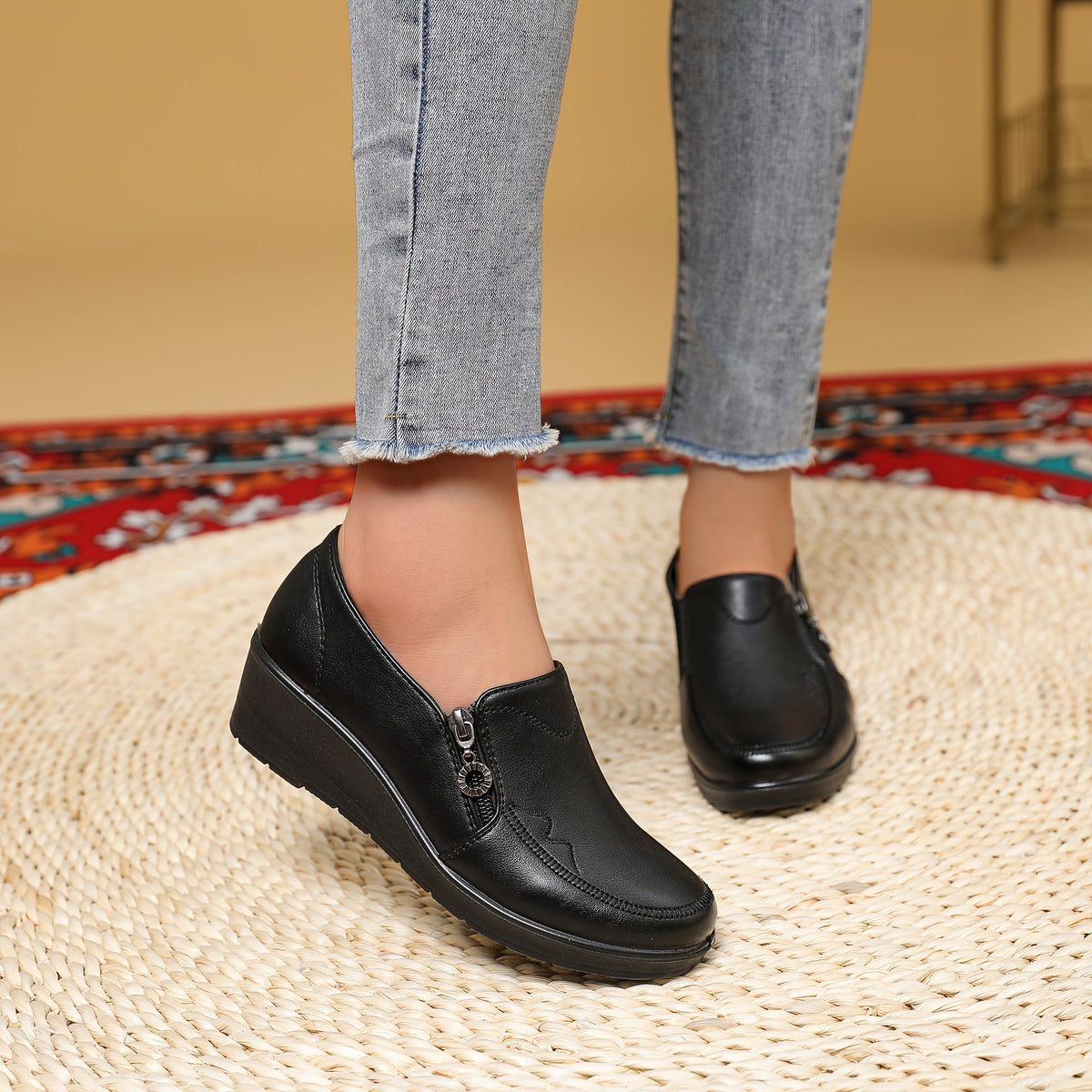 Harriet™ | Side-Zip Wedge Loafers