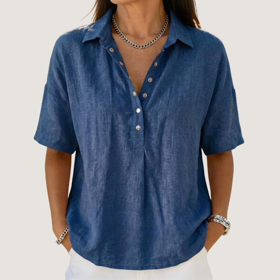 Bridget | Collared Button-Front Blouse