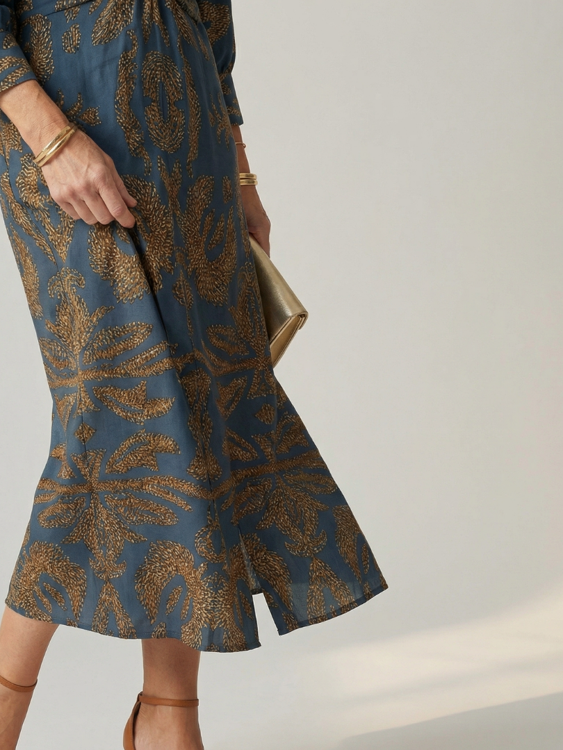 Lune | Patterned Wrap Midi Dress