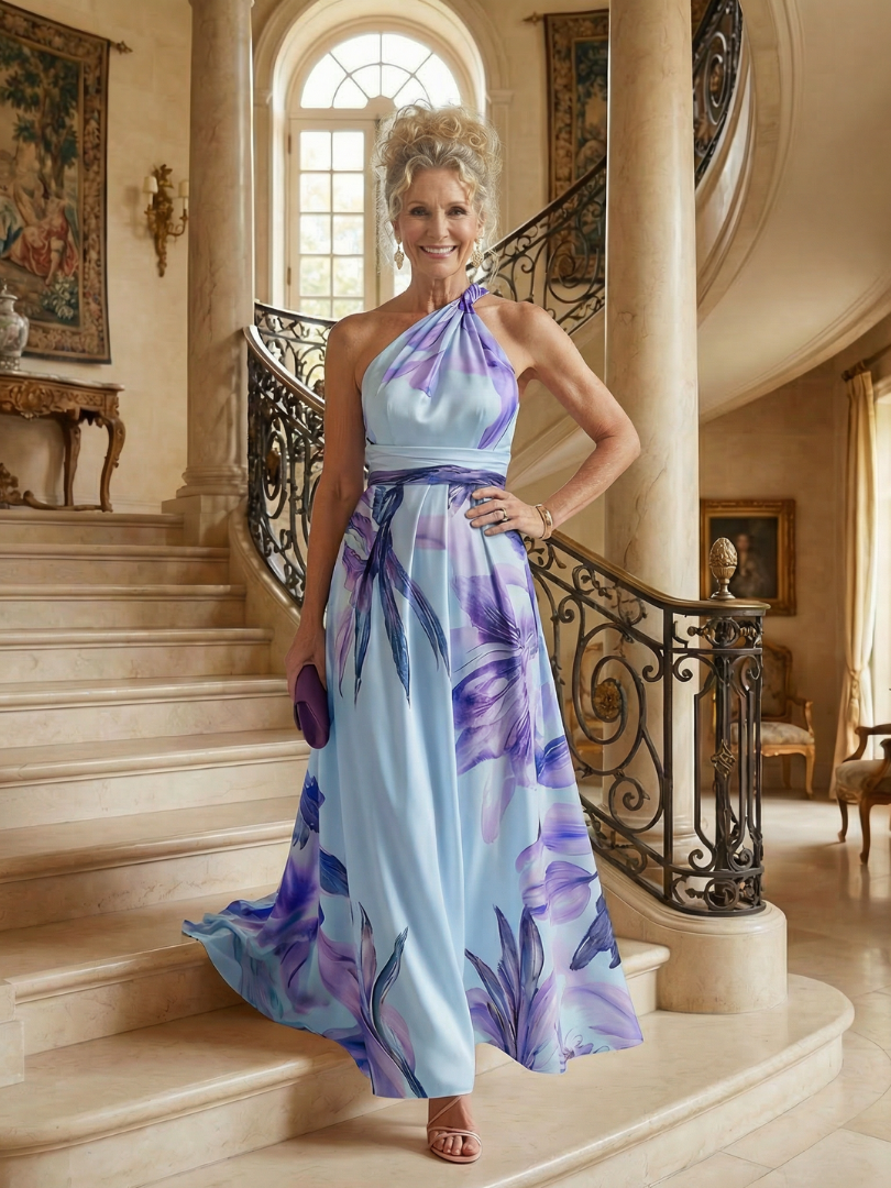 Amiel | Halter Floral Maxi Dress