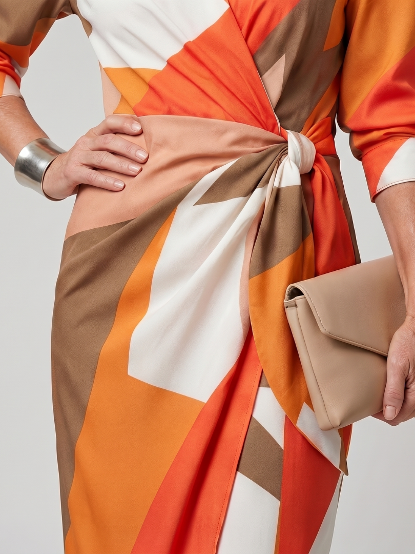 Leya | Long Sleeve Collared Wrap Midi Dress