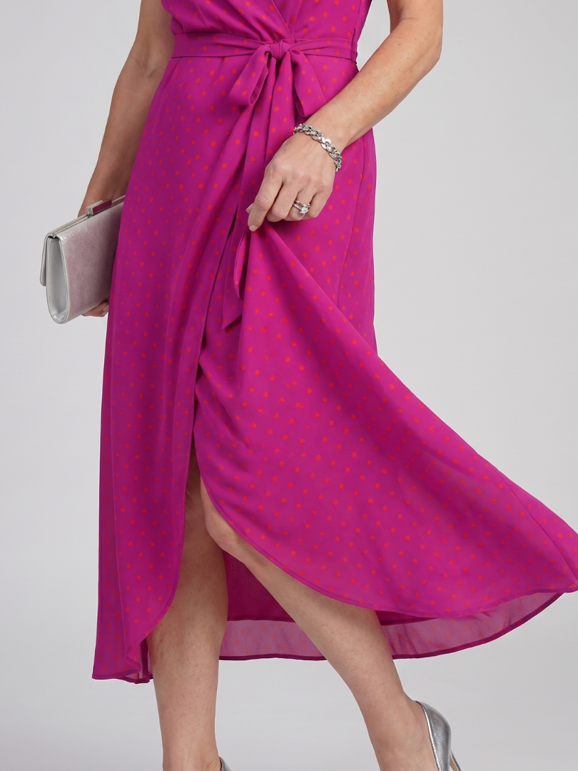 Priya | Short Sleeve Wrap Midi Dress