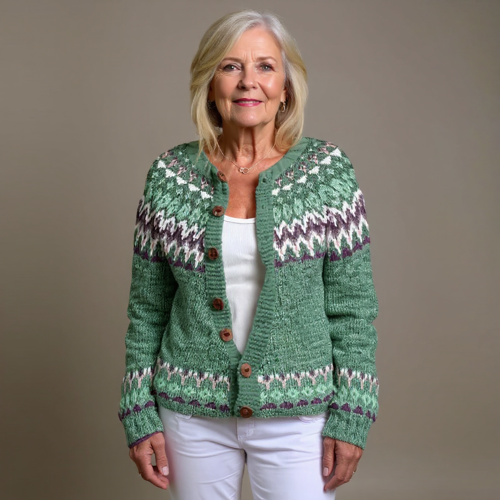 Odile | Fair Isle Yoke Cardigan