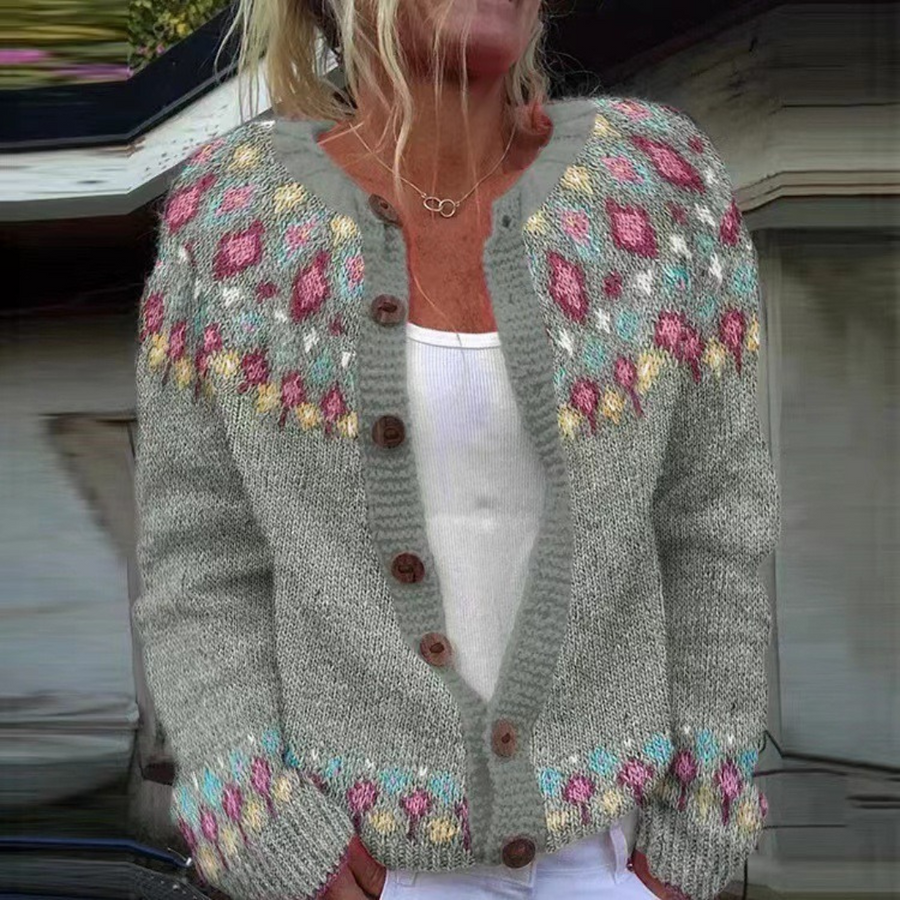 Selin | Fair Isle Knit Cardigan