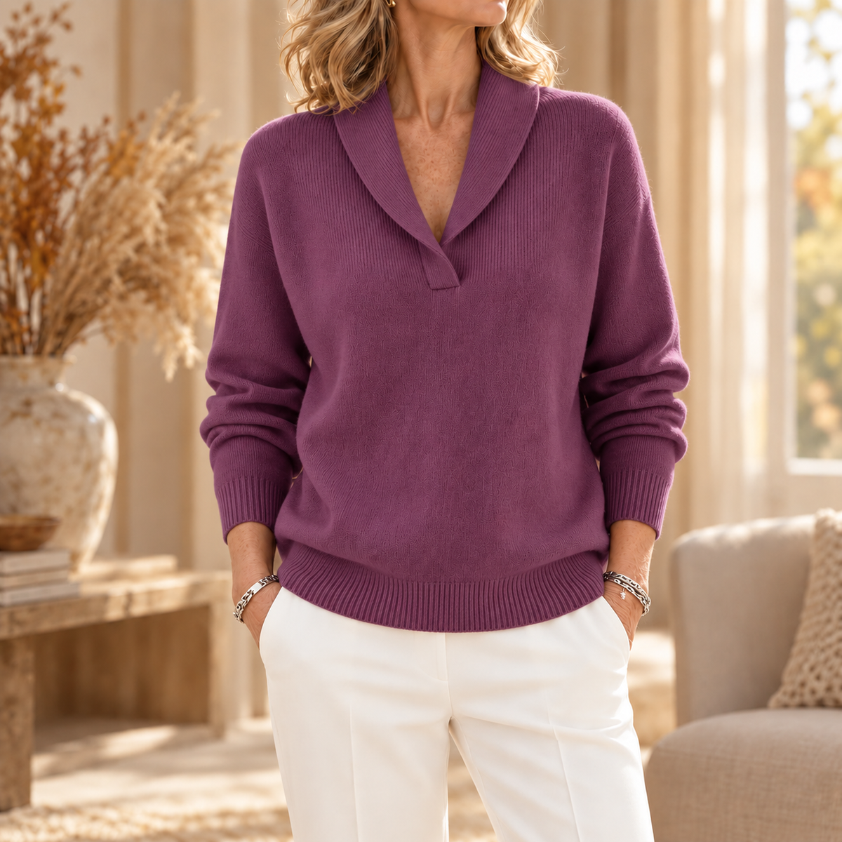 Clarissa | The Forgiving-Fit V-Neck Jumper