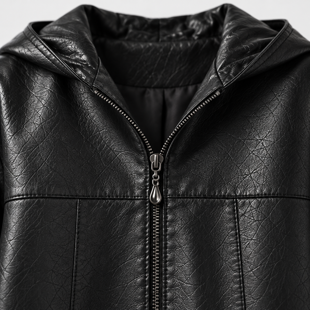 Avana Genuine Leather Hooded Jacket