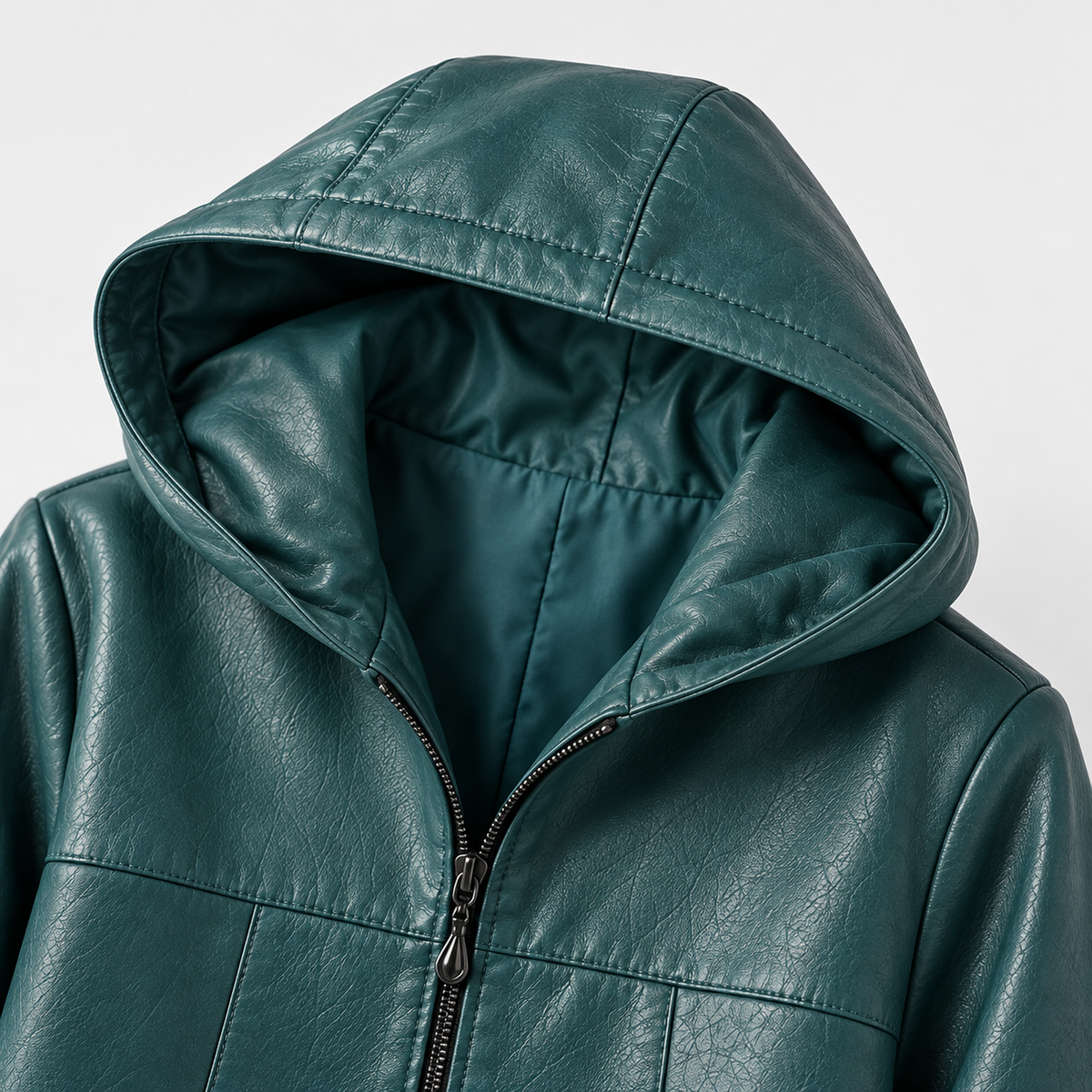 Avana Genuine Leather Hooded Jacket