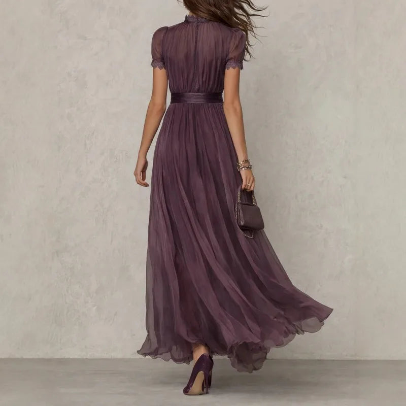 Felicia | Floral V-Neck Tie Waist Midi Dress