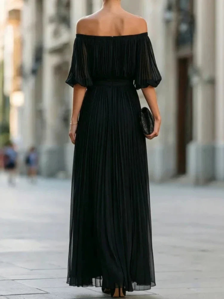 Genevieve | Off-Shoulder Ruched Skirt Dress