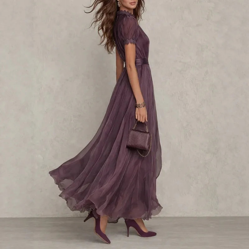 Felicia | Floral V-Neck Tie Waist Midi Dress