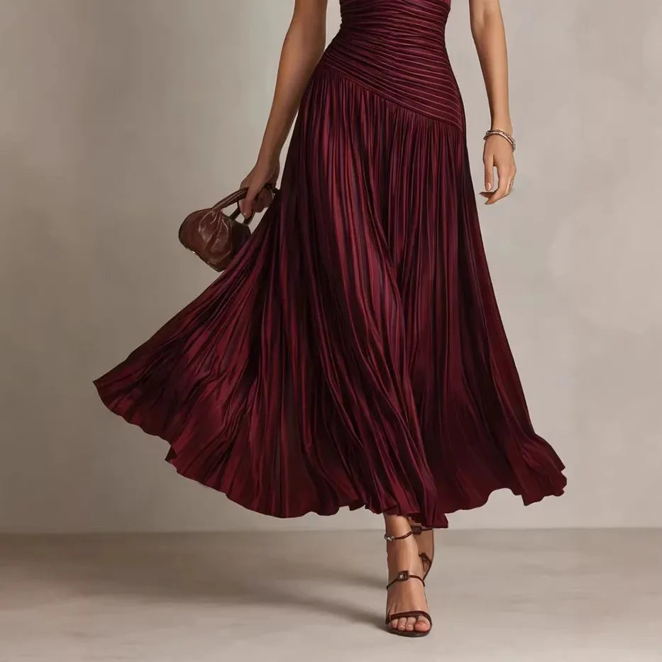 Faith | Red Backless A-Line Maxi Dress