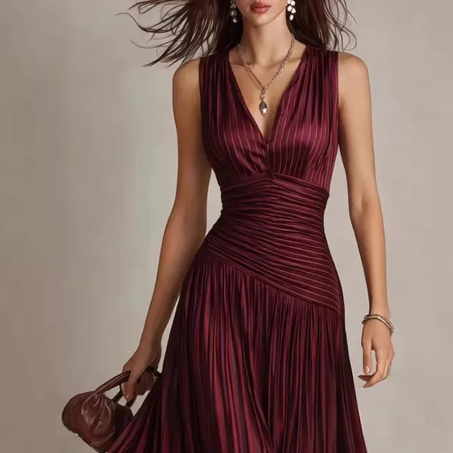 Faith | Red Backless A-Line Maxi Dress