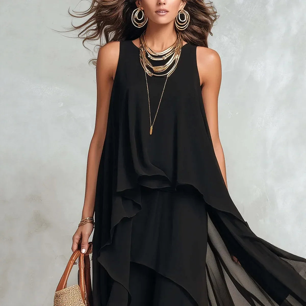 Eva | Sleeveless Asymmetric Hem Dress