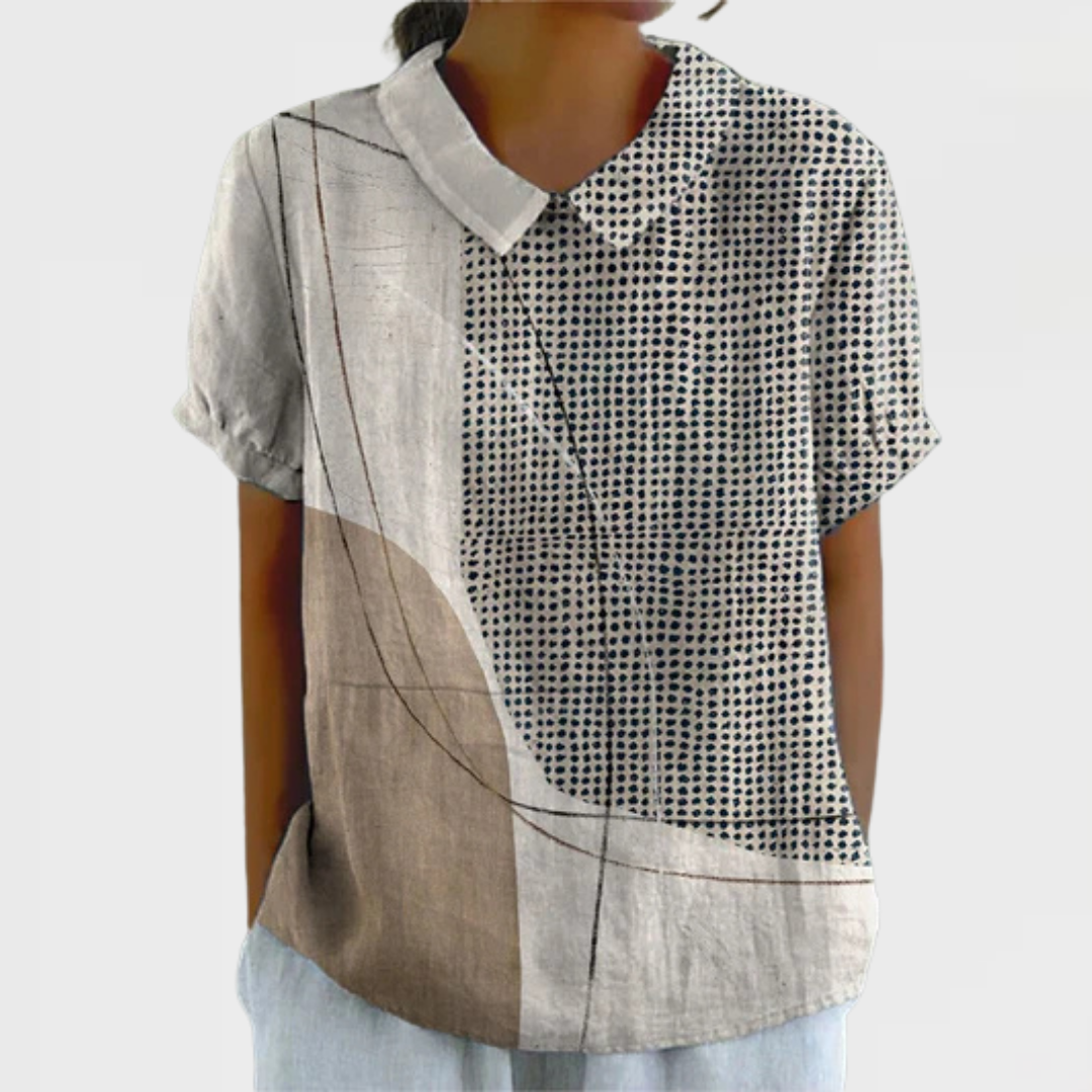 Lana - Shirt with Abstract Dots and Lines