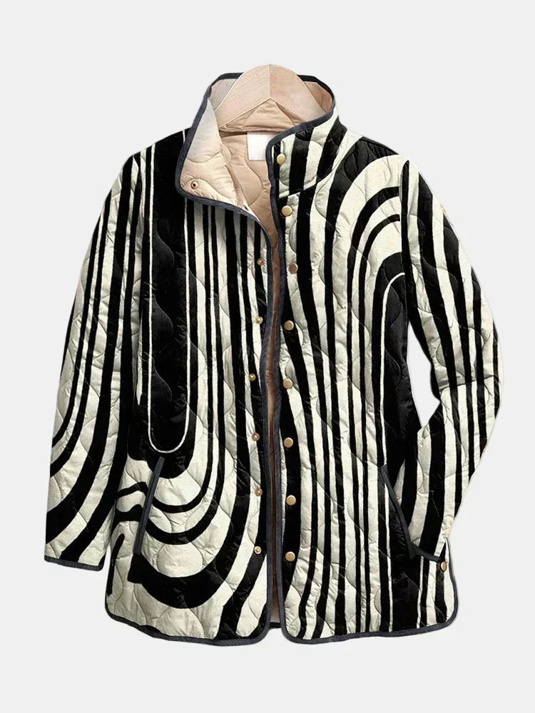 Soraya | Quilted Geometric Print Jacket