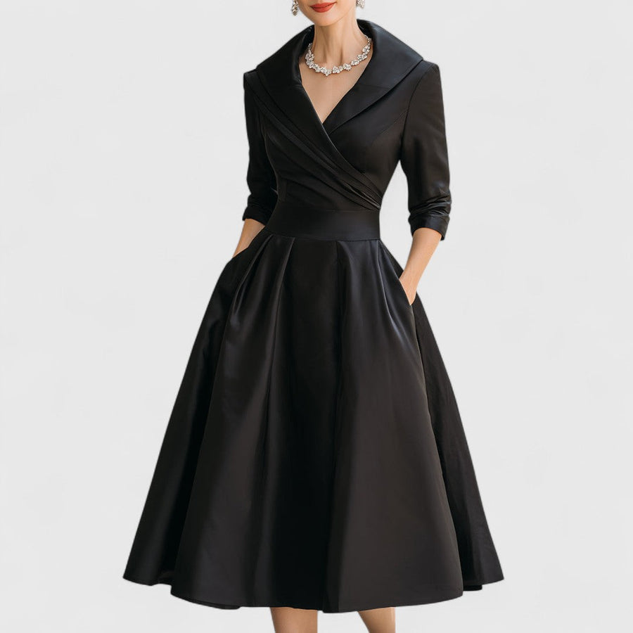 Teresa | V-Neck Flared Midi Dress