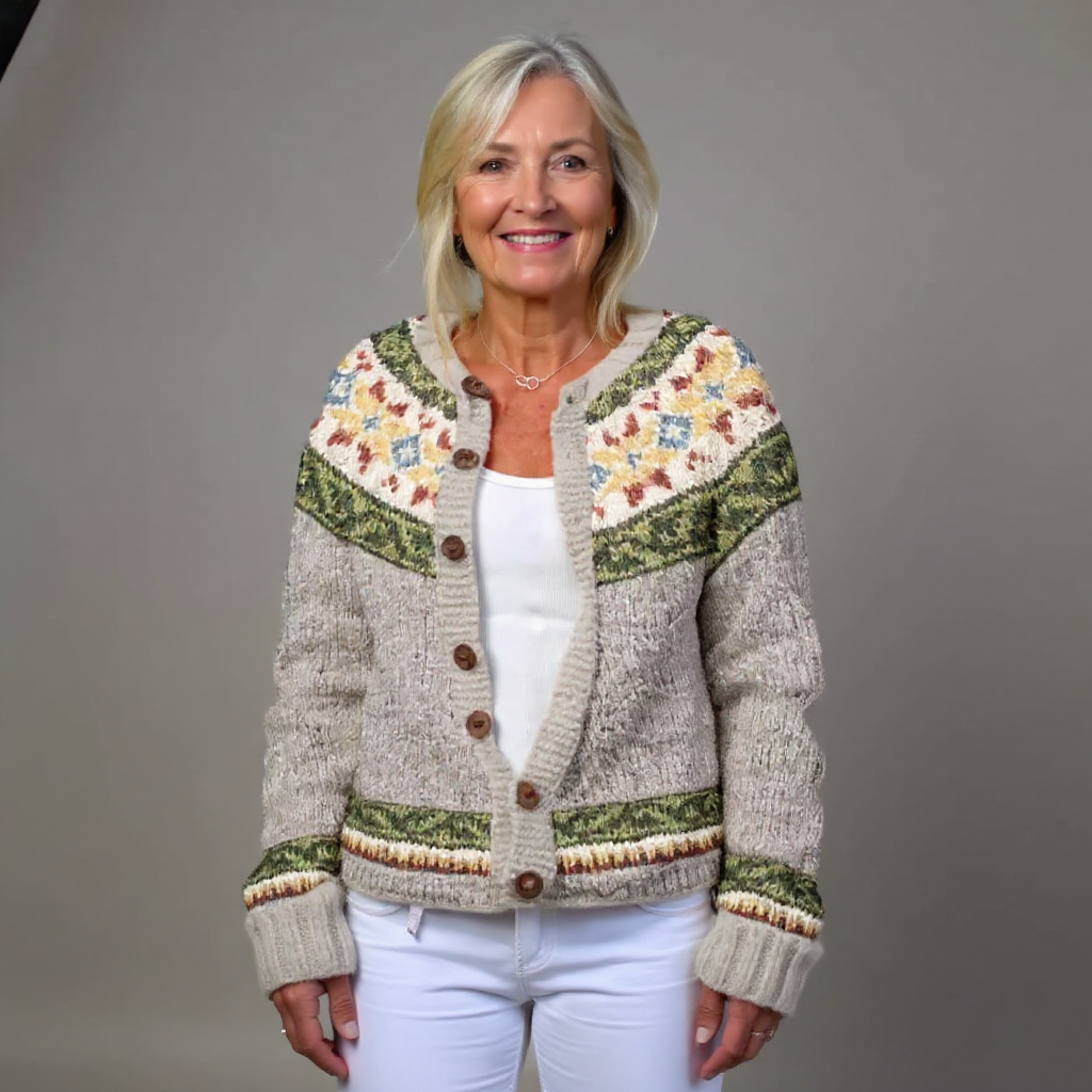 Pansy | Vintage Yoke Knit Cardigan