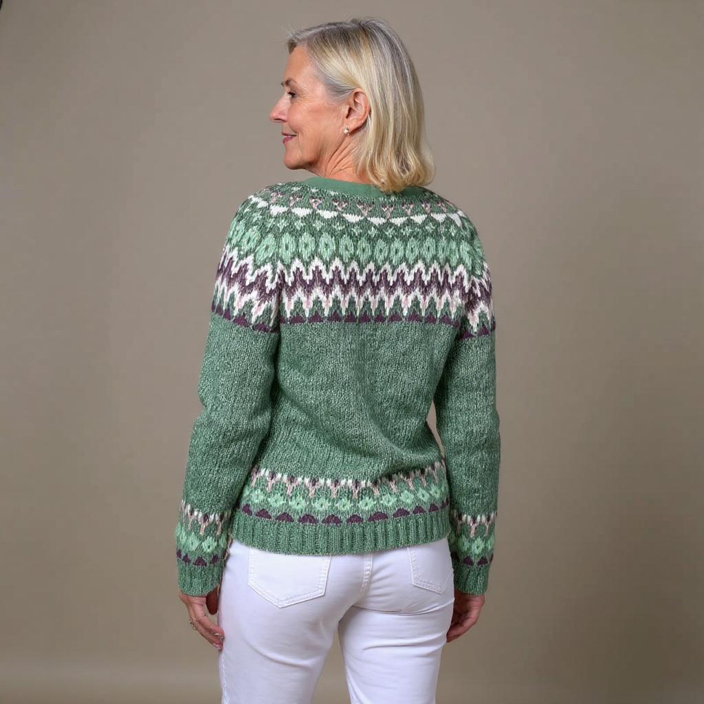 Odile | Fair Isle Yoke Cardigan
