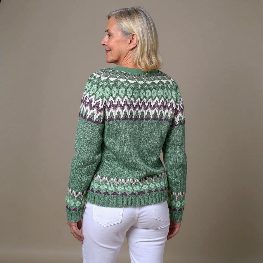 Odile | Fair Isle Yoke Cardigan
