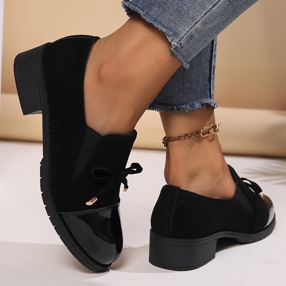 Hattie™ | Patent Toe Bow Loafers