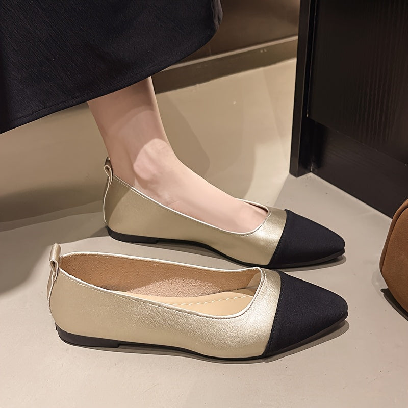 Sylvia™ | Two-Tone Pointed Ballet Flats