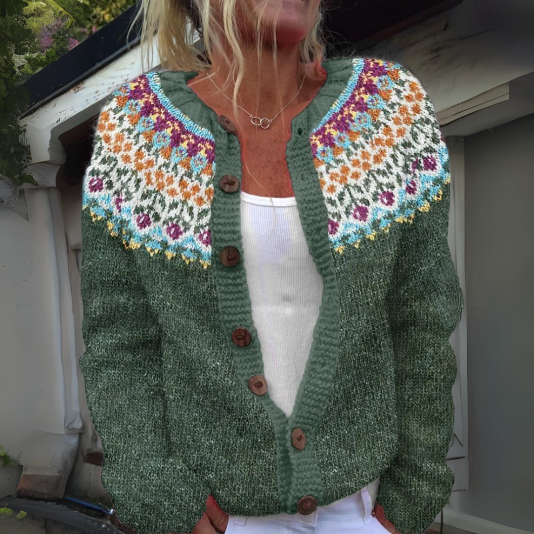 Maribel | Fair Isle Knit Cardigan