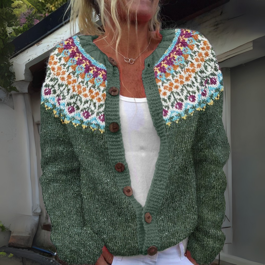Maribel | Fair Isle Knit Cardigan