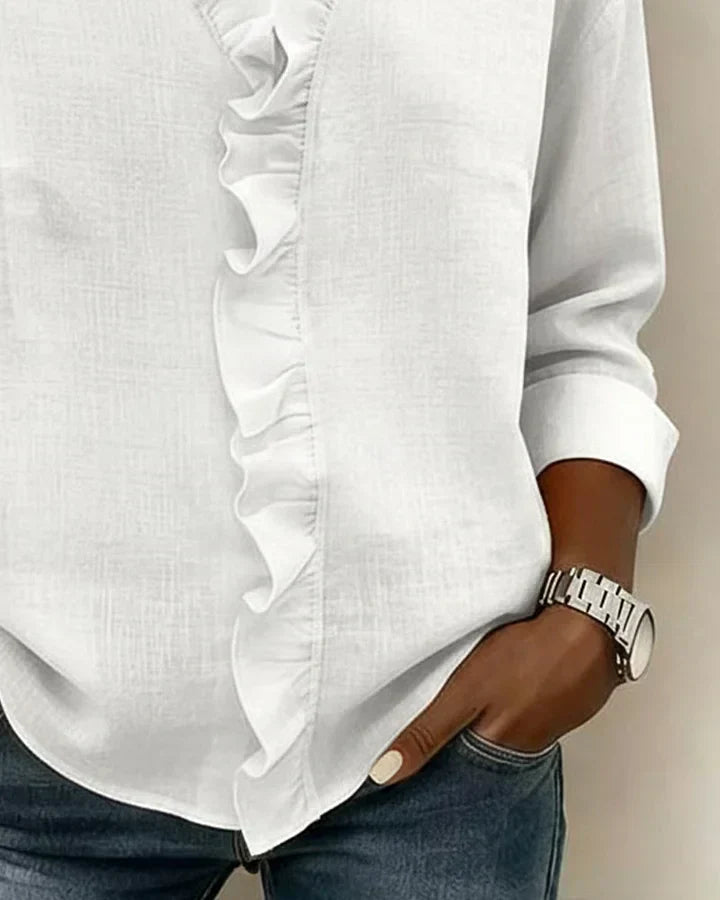 Susan | Ruffle V-Neck Blouse