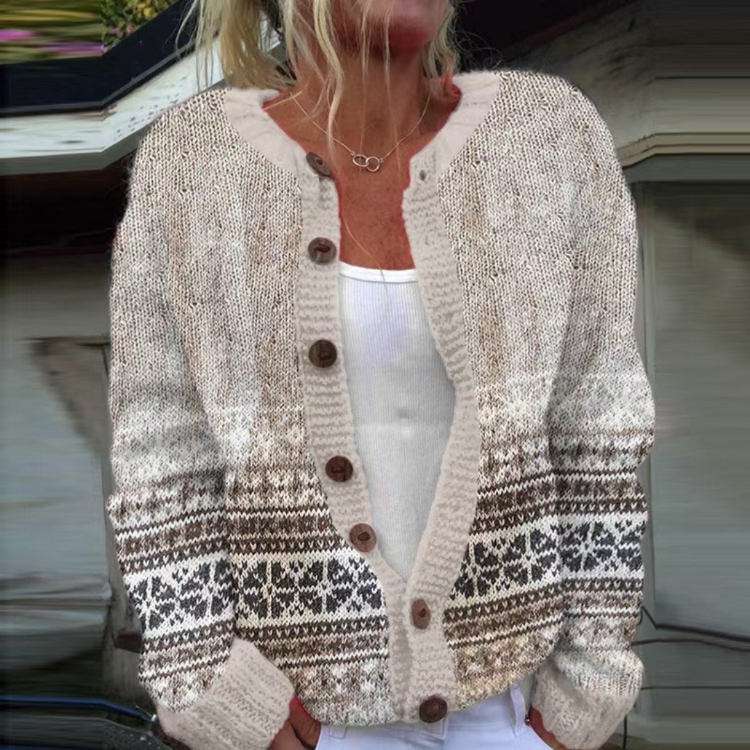 Pansy | Vintage Yoke Knit Cardigan
