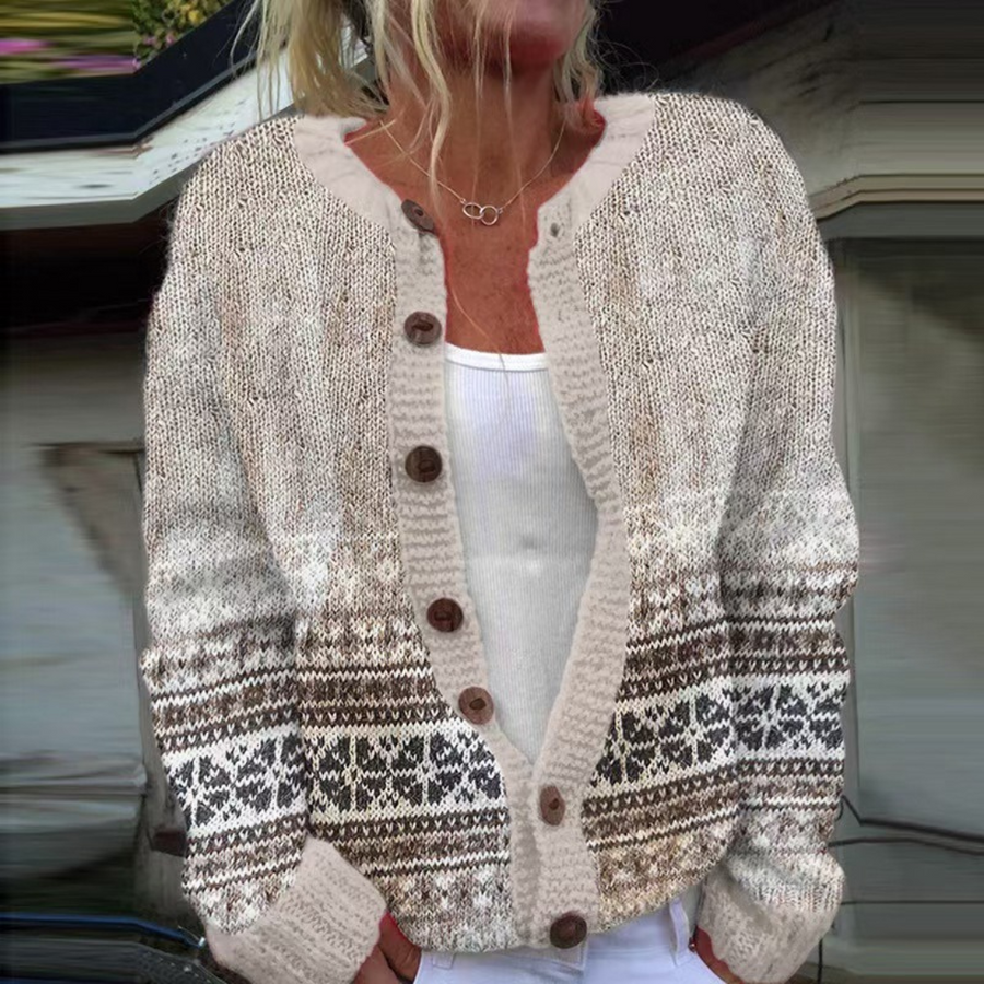 Pansy | Vintage Yoke Knit Cardigan