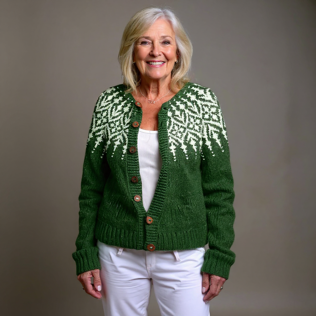 Nadia | Nordic Yoke Knit Cardigan