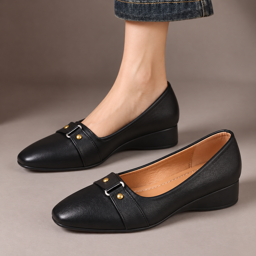 Cordelia™ | Buckle Detail Wedge Loafers