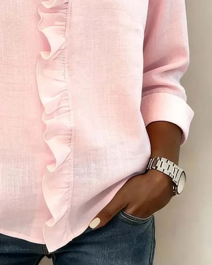 Susan | Ruffle V-Neck Blouse