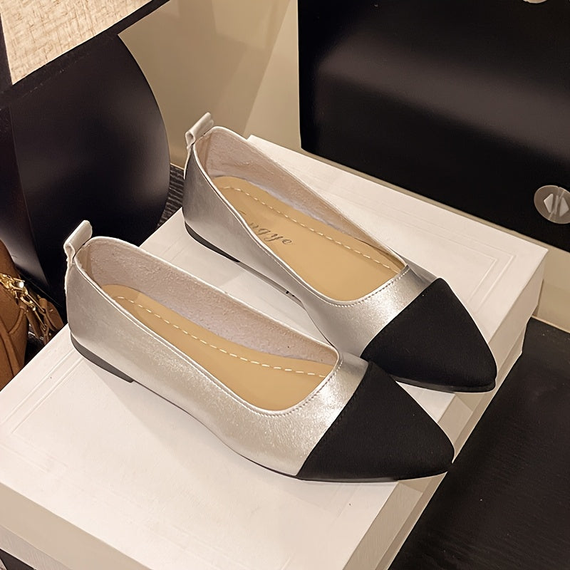 Sylvia™ | Two-Tone Pointed Ballet Flats