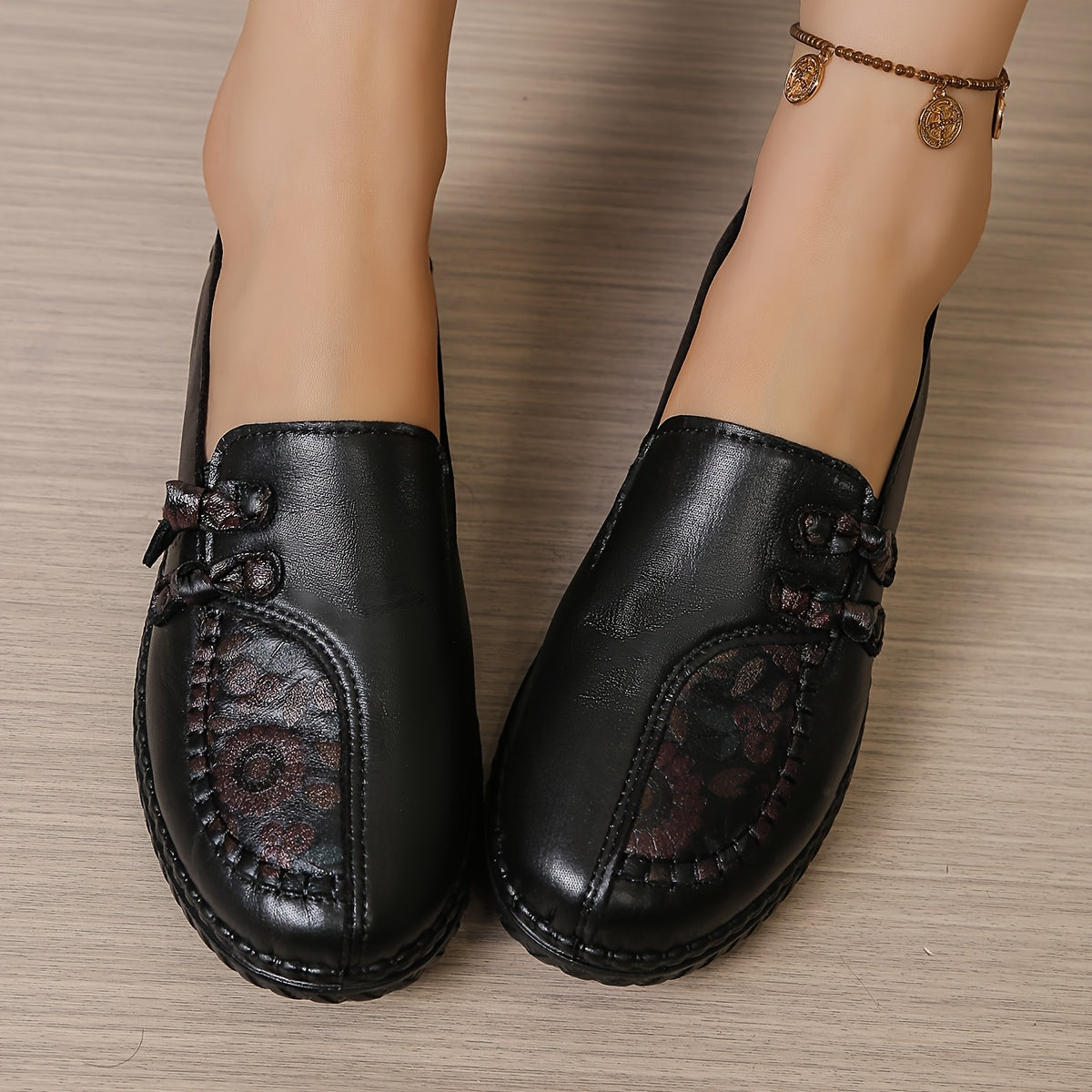 Winifred™ | Floral Detail Comfort Loafers
