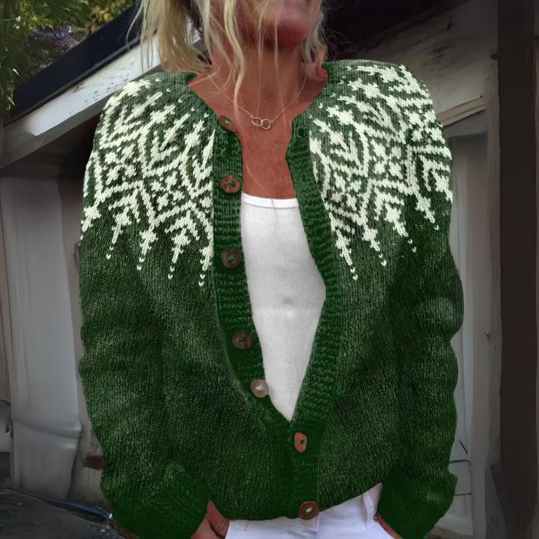 Nadia | Nordic Yoke Knit Cardigan