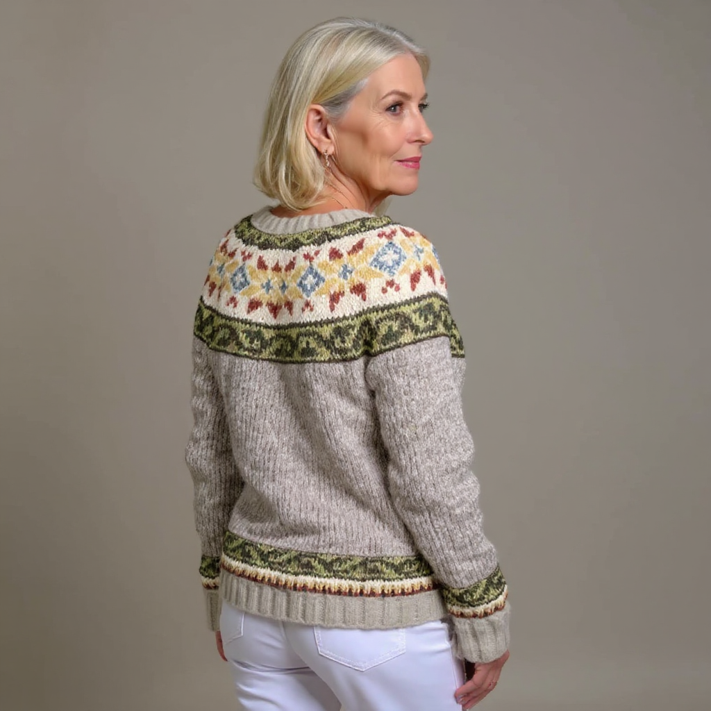 Alicia | Fair Isle Yoke Cardigan