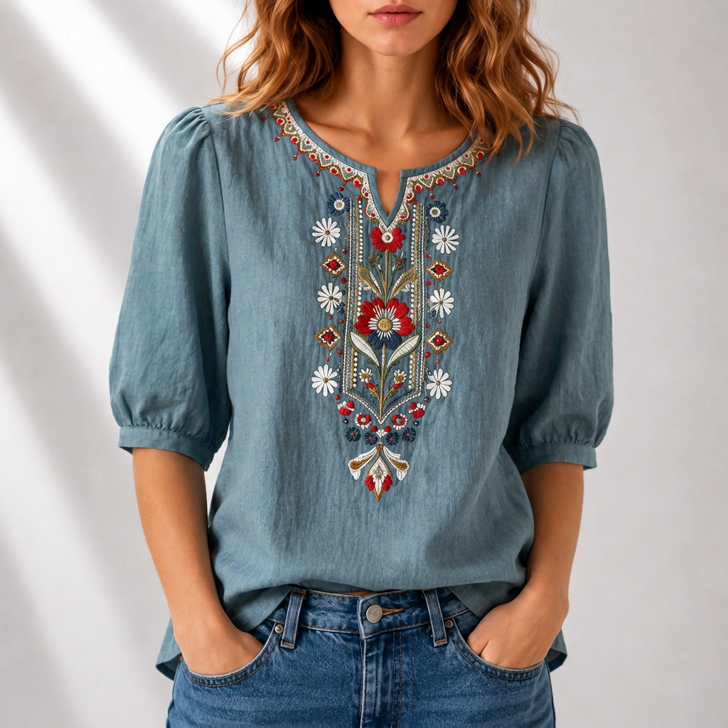 Cordelia | Embroidered Floral Blouse