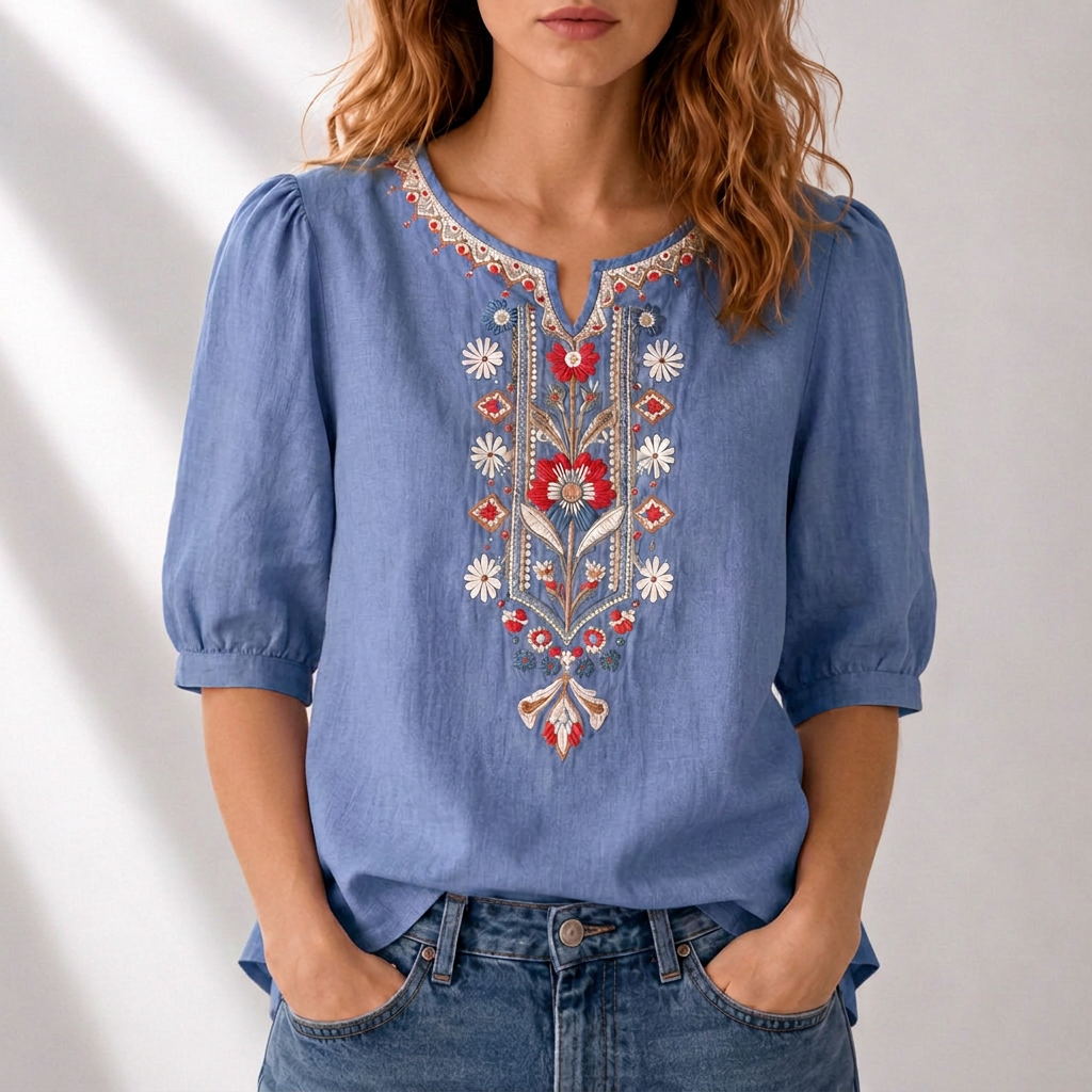Cordelia | Embroidered Floral Blouse